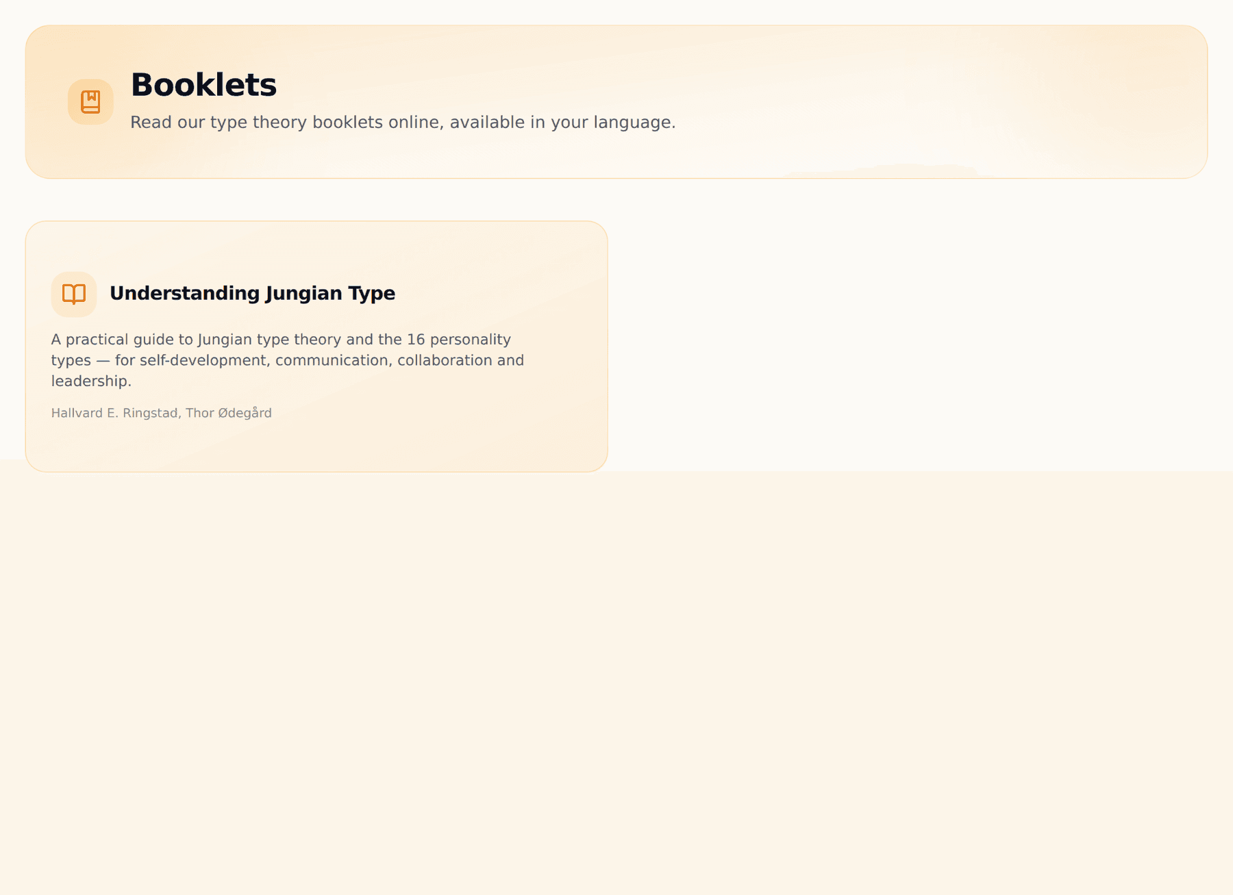 The booklet library with five titles on psychological type